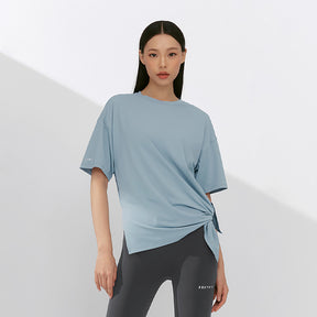 Ice Feather 2.0不對稱開衩寬鬆長版短袖上衣｜共6色｜XFK1TS1003