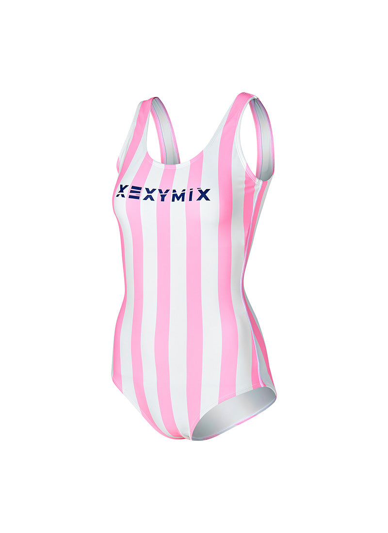 夏日光芒配色條紋連身泳衣｜共3色｜XFK2WO1401