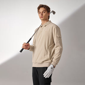 Men's Flex 梭織Polo衫長袖上衣｜共4色｜XMK3QL1201