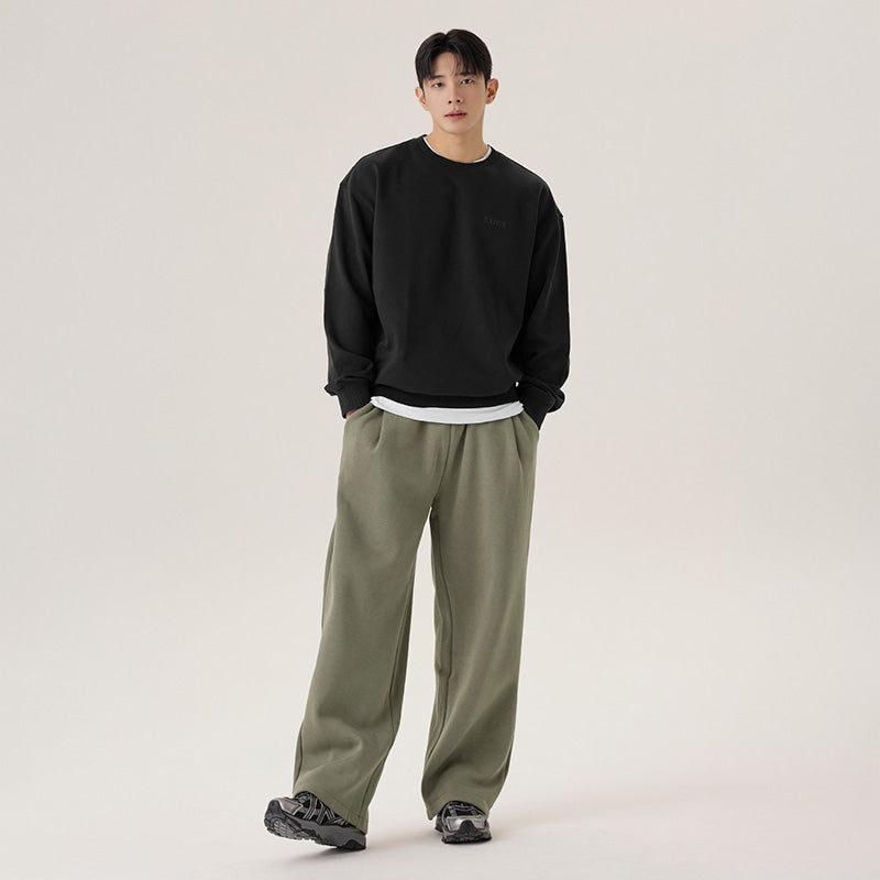 Men's柔軟刷毛細褶寬褲｜共5色｜XMK4PT1102
