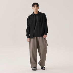Men's柔軟刷毛細褶寬褲｜共5色｜XMK4PT1102