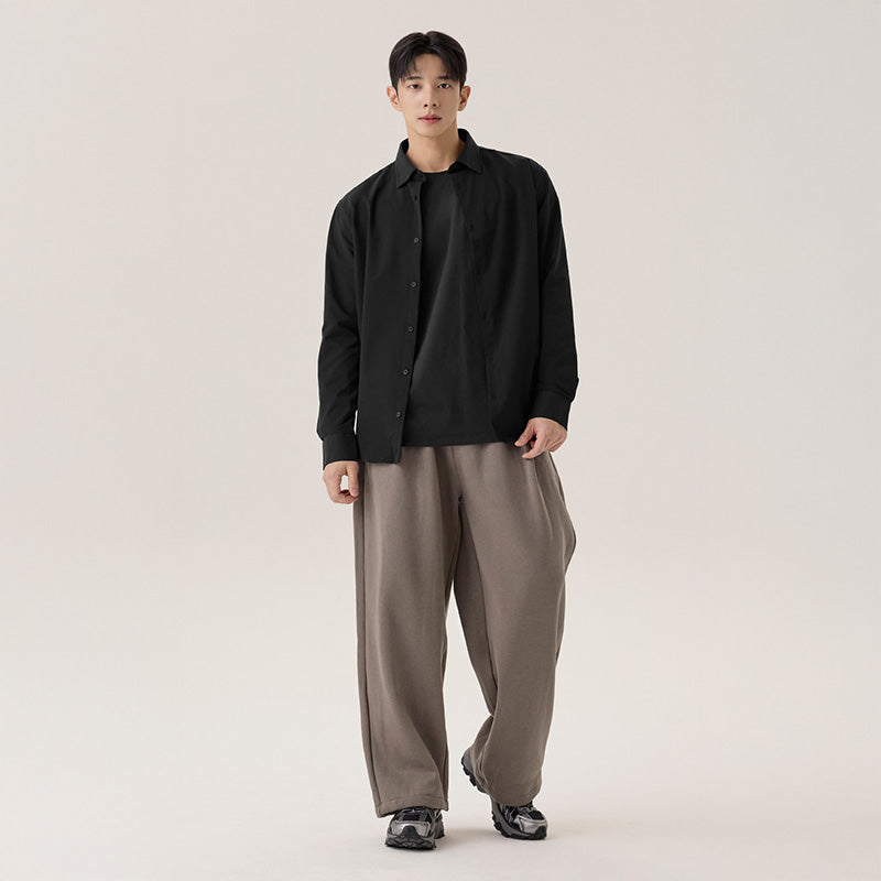 Men's柔軟刷毛細褶寬褲｜共5色｜XMK4PT1102