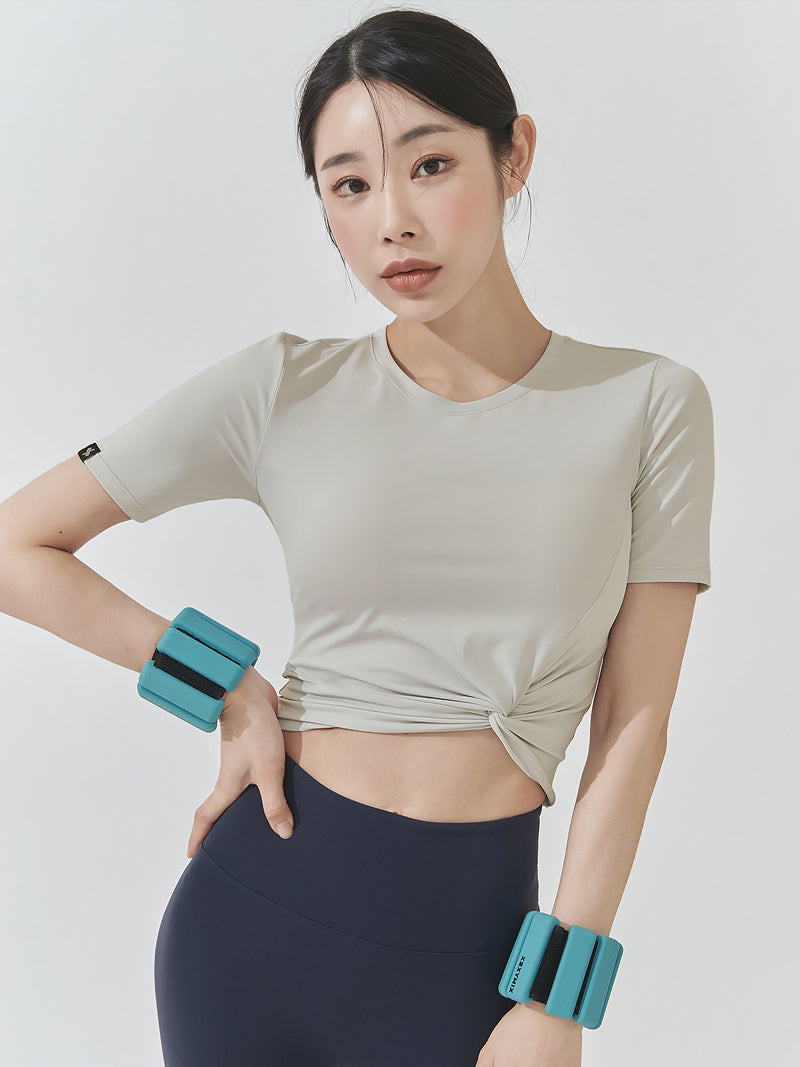 涼感羽毛美腰扭結短版上衣｜共16色｜XT4316F