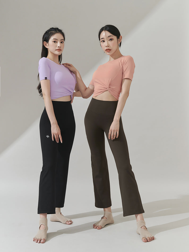 涼感羽毛美腰扭結短版上衣｜共16色｜XT4316F