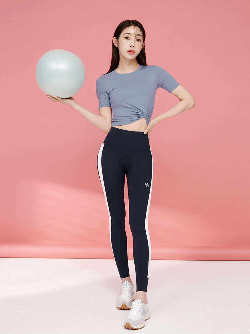 涼感羽毛美腰扭結短版上衣｜共16色｜XT4316F