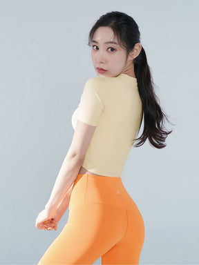 涼感羽毛美腰扭結短版上衣｜共16色｜XT4316F