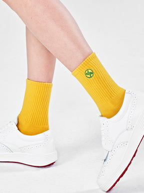 X標誌刺繡簡約中筒襪｜共9色｜GAB221W