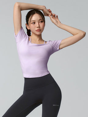 Cotton-Like 優美心型領口短袖上衣｜共4色｜XFK1BL1503