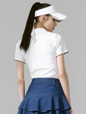 圓領荷葉邊POLO短袖上衣｜共3色｜XFK2QS1206
