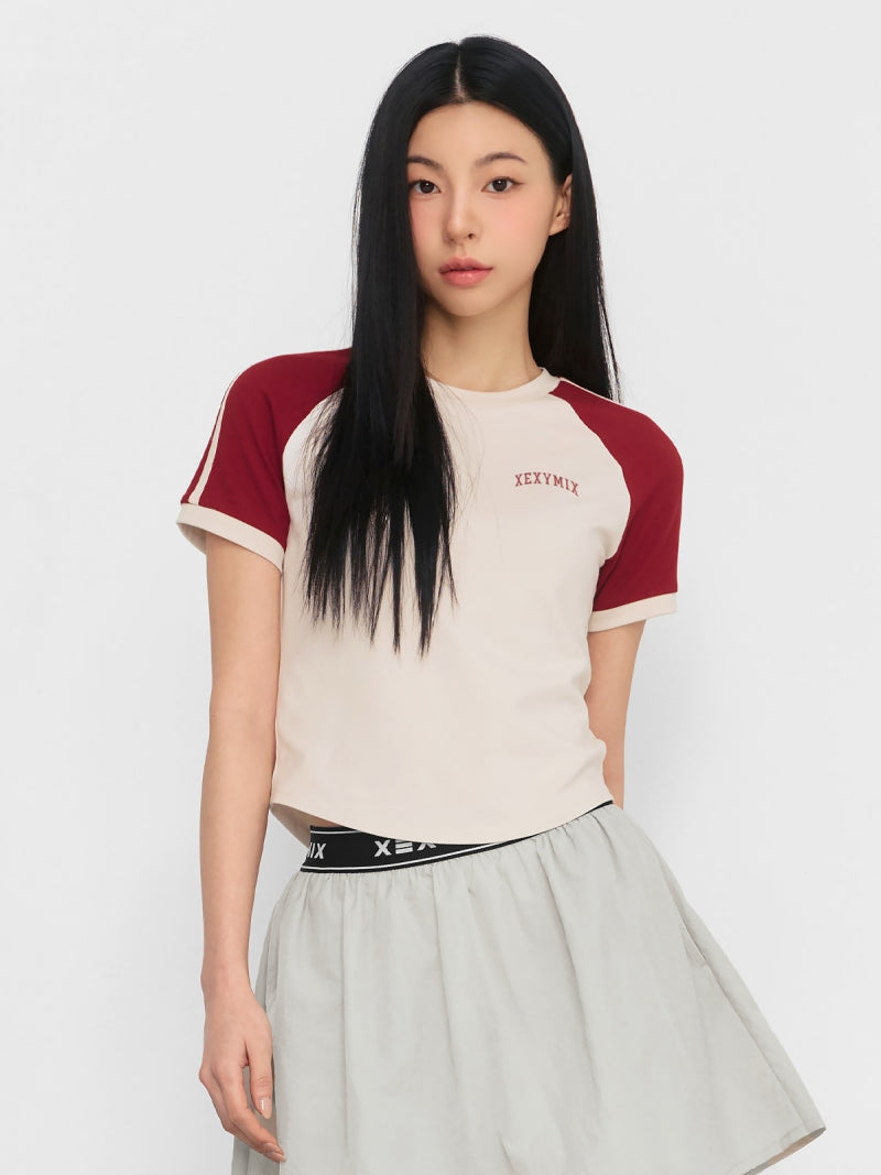 Reglan 色塊短版短袖上衣｜共4色 ｜XFK2TS1101