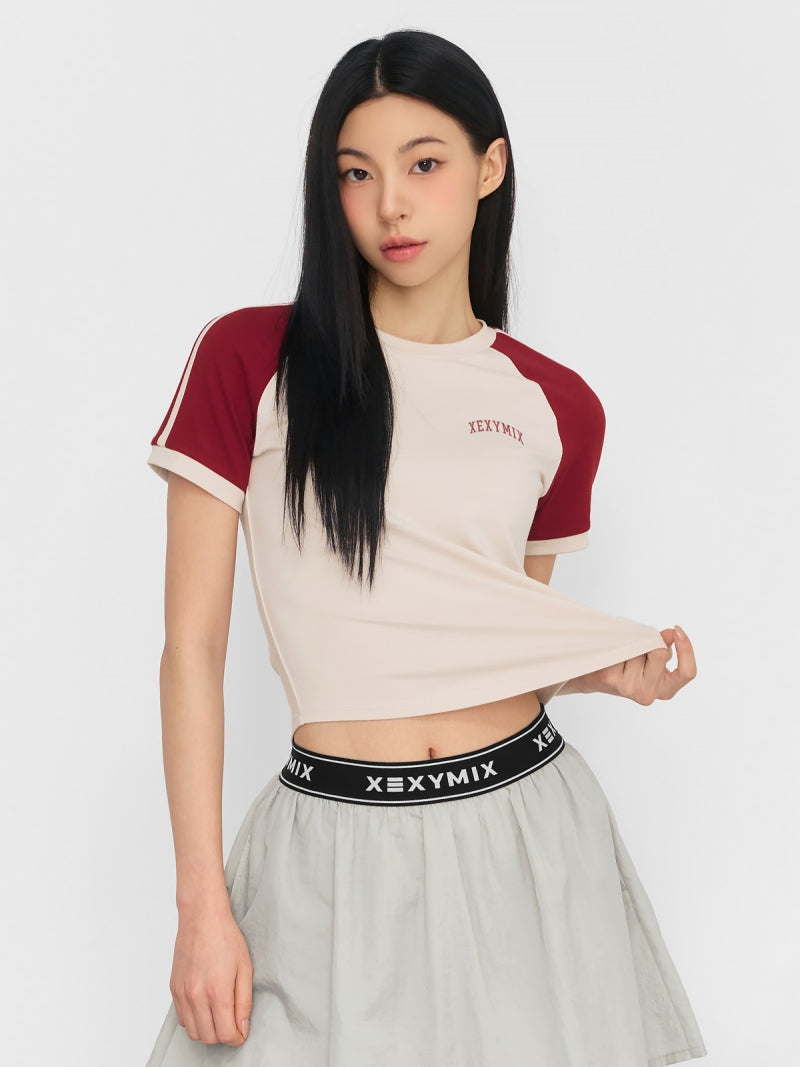 Reglan 色塊短版短袖上衣｜共4色 ｜XFK2TS1101