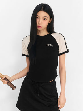 Reglan 色塊短版短袖上衣｜共4色 ｜XFK2TS1101