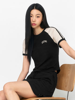 Reglan 色塊短版短袖上衣｜共4色 ｜XFK2TS1101