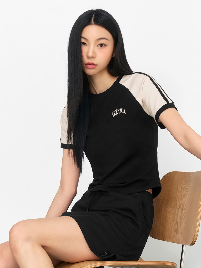 Reglan 色塊短版短袖上衣｜共4色 ｜XFK2TS1101