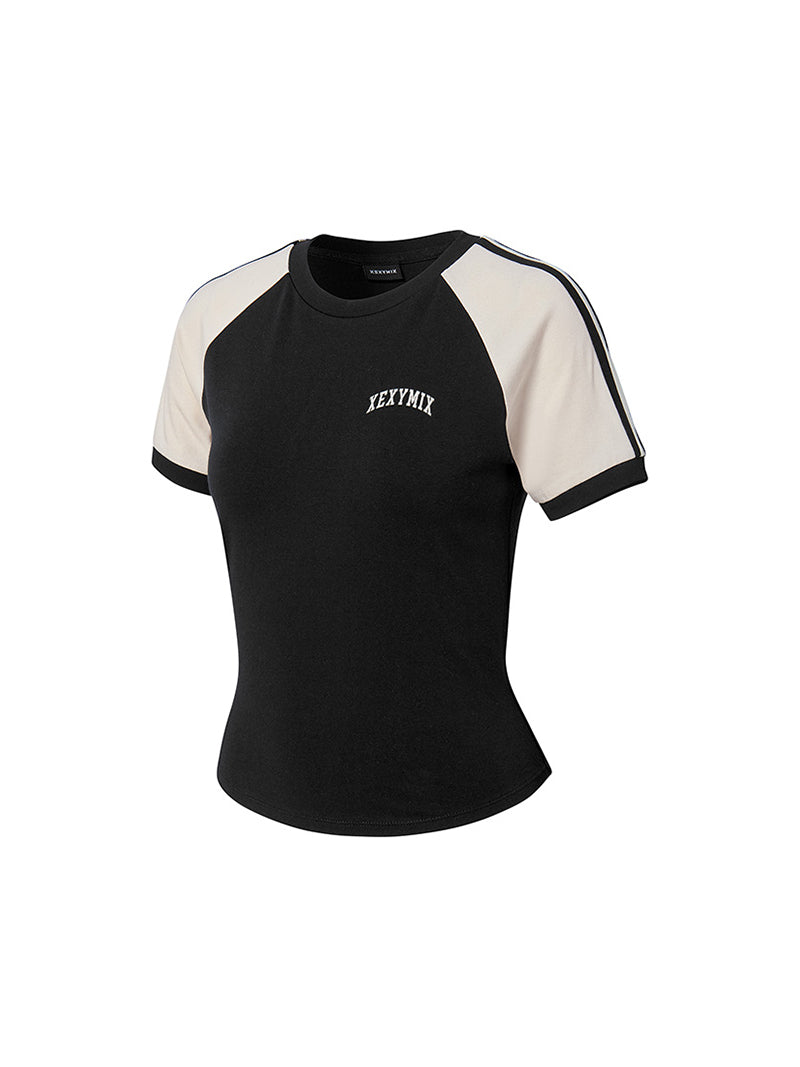 Reglan 色塊短版短袖上衣｜共4色 ｜XFK2TS1101