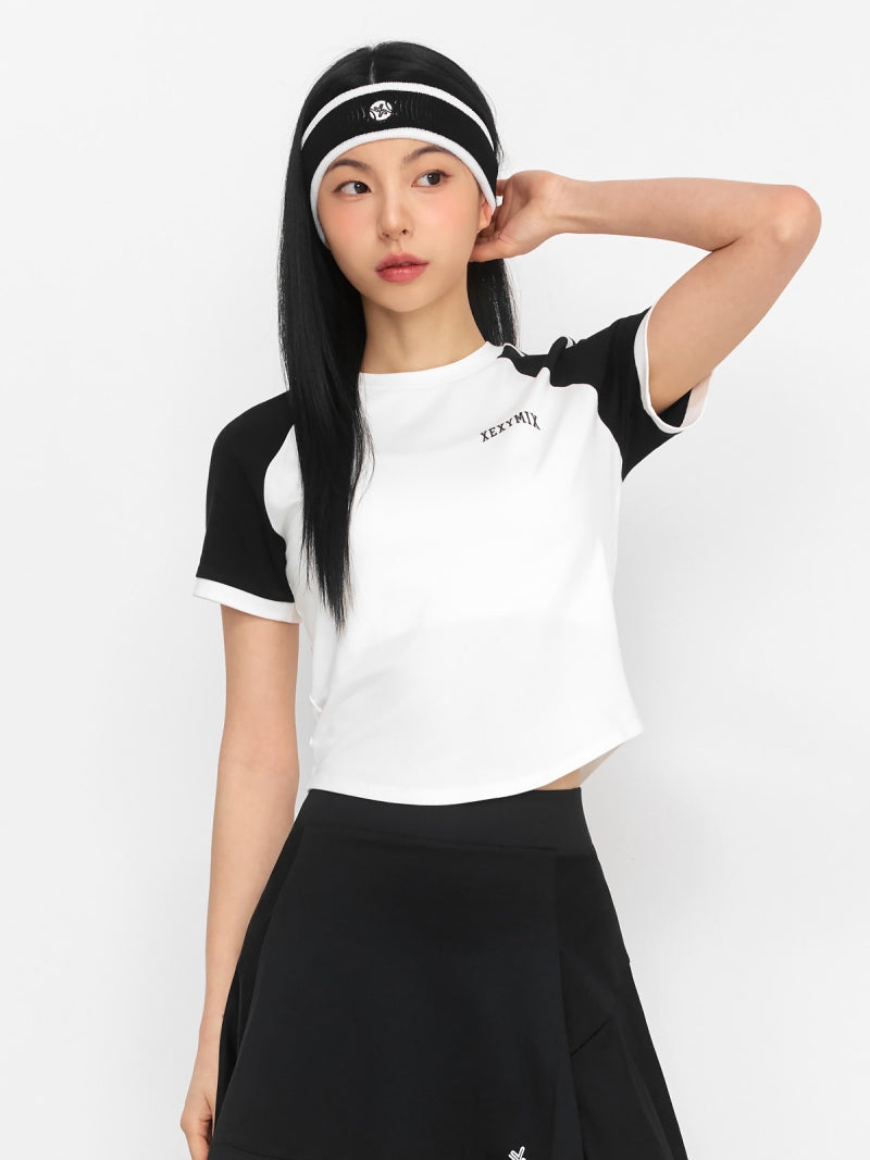 Reglan 色塊短版短袖上衣｜共4色 ｜XFK2TS1101