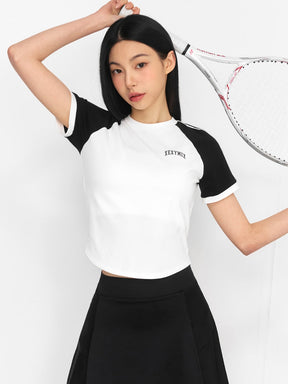 Reglan 色塊短版短袖上衣｜共4色 ｜XFK2TS1101