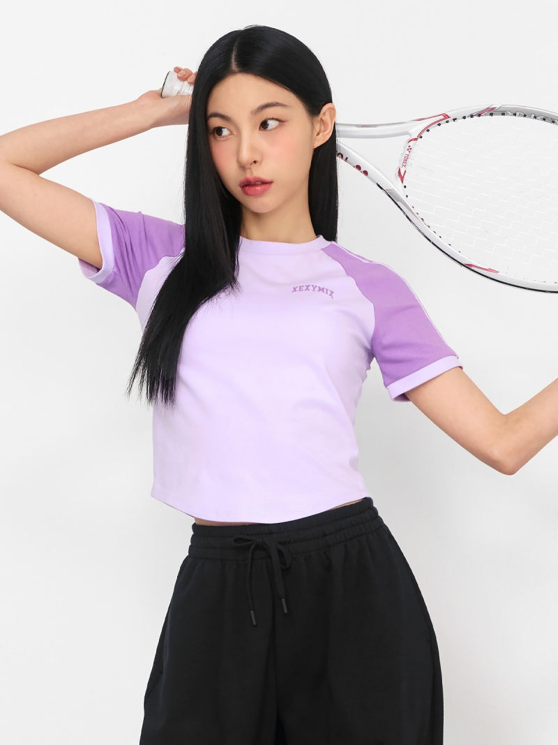 Reglan 色塊短版短袖上衣｜共4色 ｜XFK2TS1101