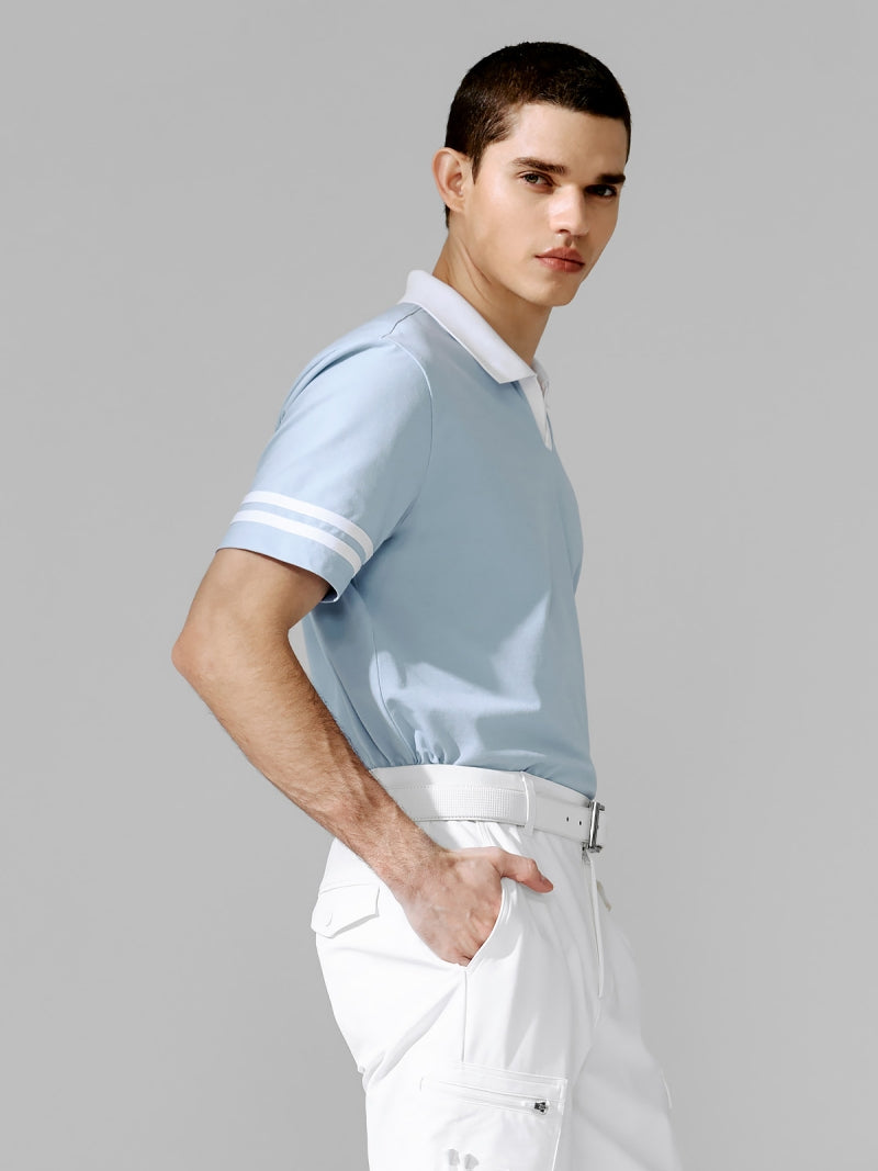 Men's V字POLO領珠地棉短袖上衣｜共3色｜XMK2QS1204