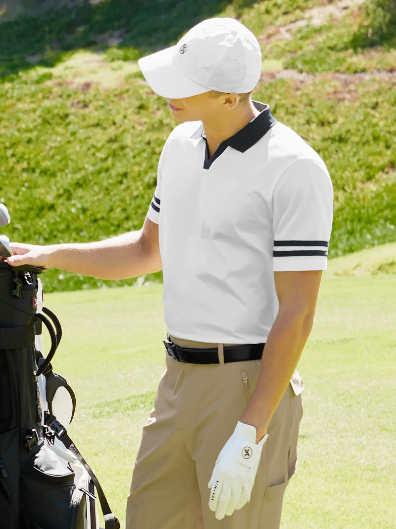 Men's V字POLO領珠地棉短袖上衣｜共3色｜XMK2QS1204