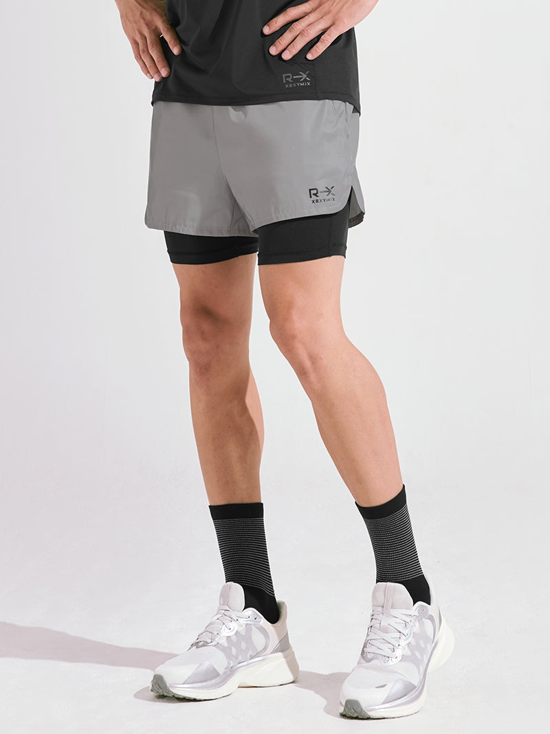 RX Men's All-Over反光短褲(2 in 1) ｜反光銀｜XMK3PS1003