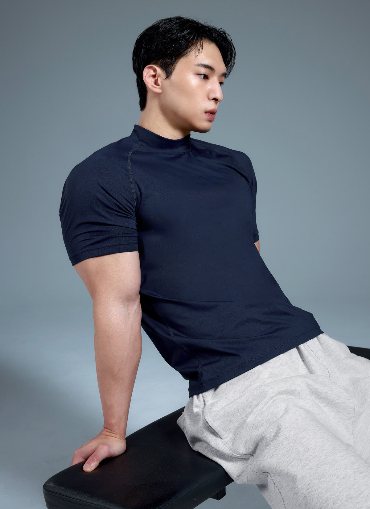MuscleTech Men's 立領短袖上衣 ｜共3色｜XMK3TS1002