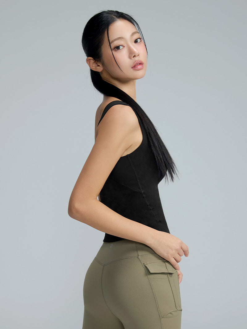 黑標BREATHE柔美V領長版背心上衣｜共4色｜XWFBR20J3