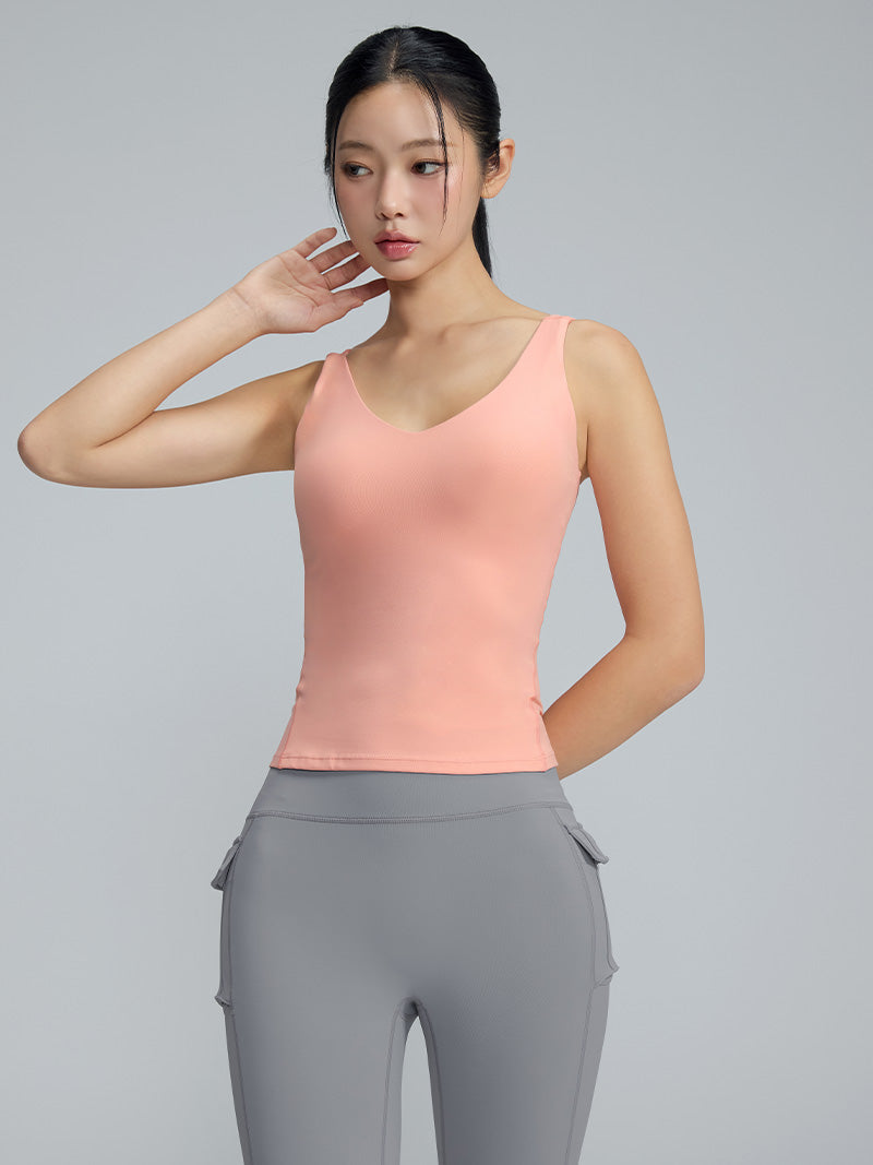 黑標BREATHE柔美V領長版背心上衣｜共4色｜XWFBR20J3