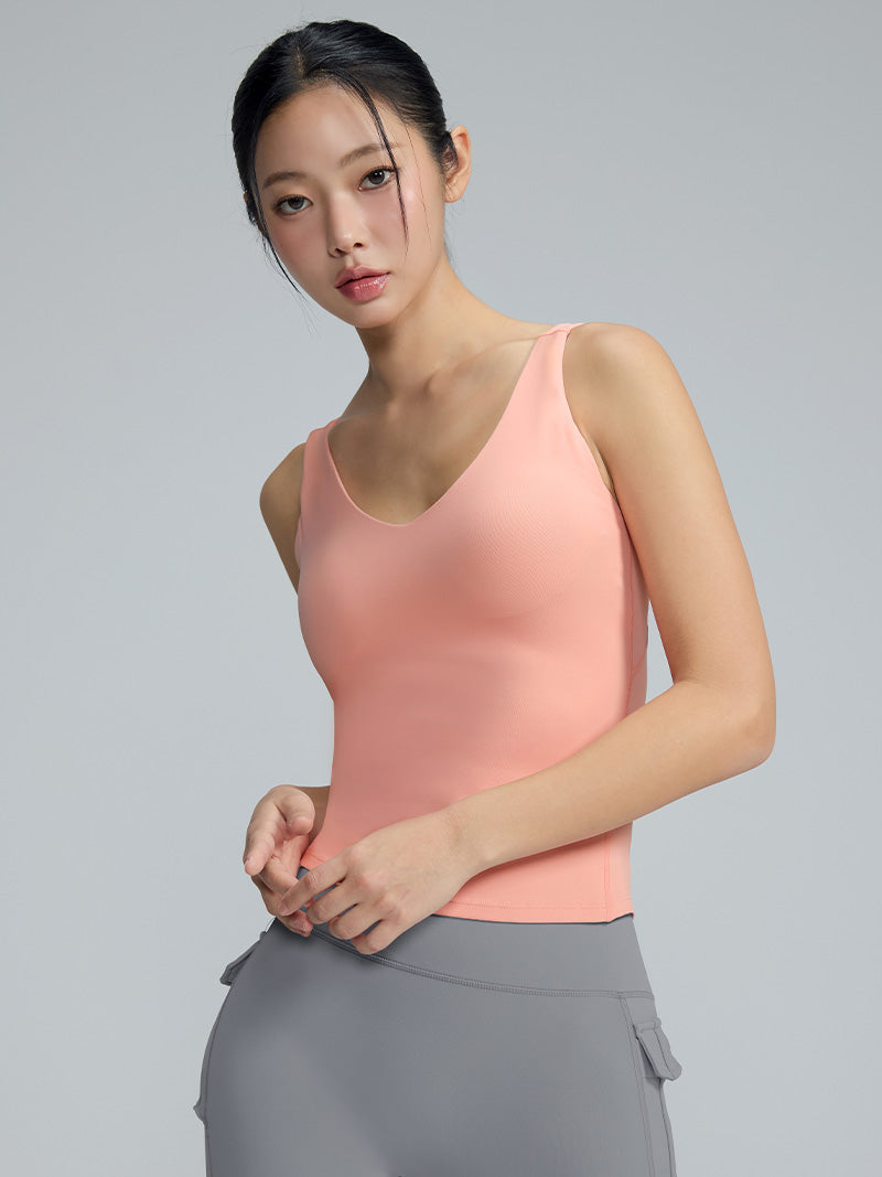 黑標BREATHE柔美V領長版背心上衣｜共4色｜XWFBR20J3