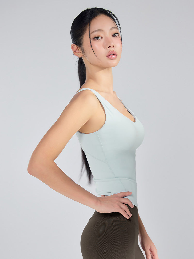 黑標BREATHE柔美V領長版背心上衣｜共4色｜XWFBR20J3