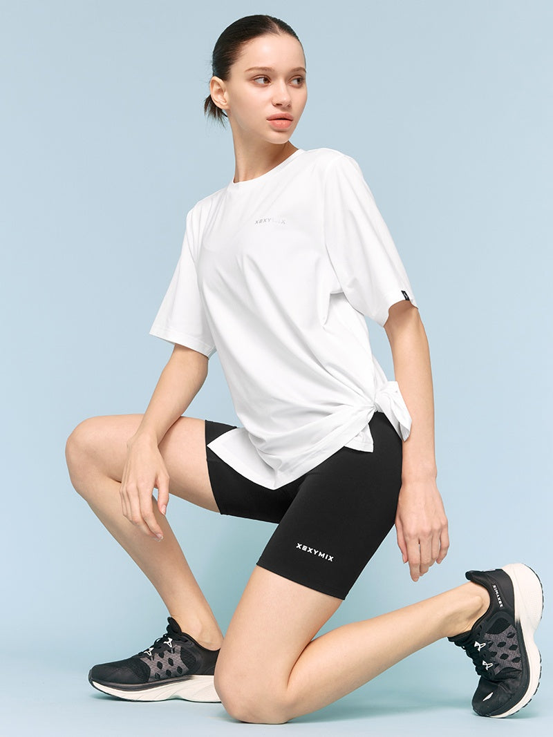 酷涼輕盈 Over-fit 開衩綁結短袖上衣｜共6色｜XWFST01J2